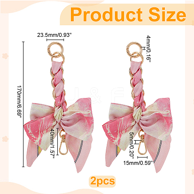 2Pcs Polyester Bowknot Bag Extension Chains PURS-ME0001-01A-1