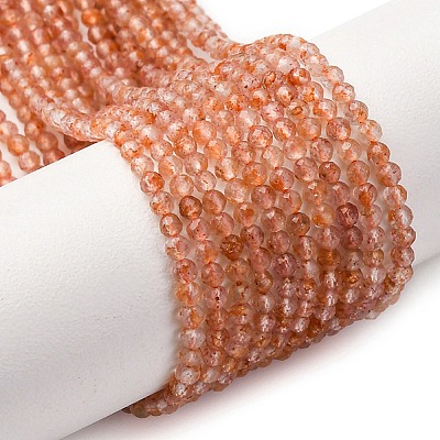 Natural Gold Sunstone Beads Strands G-B142-A02-2mm-1