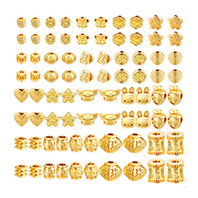100Pcs 20 Styles Alloy Beads FIND-PH0026-76G-02-1