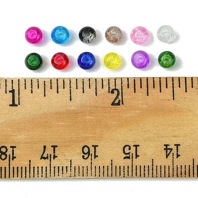 12 Colors Transparent Baking Paint Crackle Glass Beads CCG-FS0001-02B-1