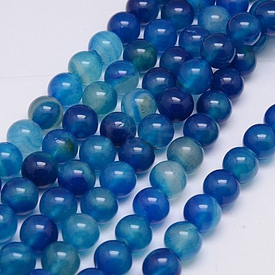 Natural Agate Beads Strands G-G583-10mm-05-1