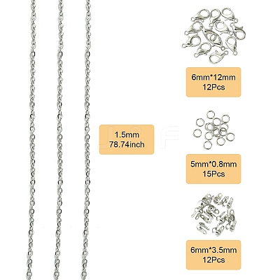 DIY Brass Chain Extender/End Chains Making Kits DIY-FS0005-61P-1