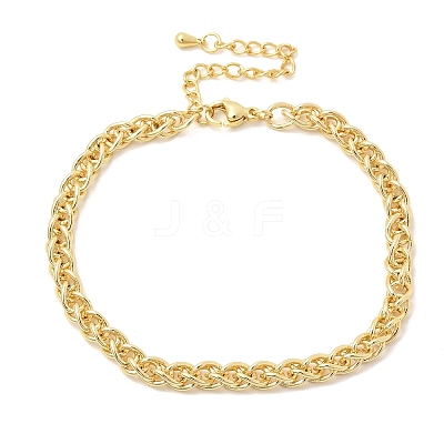 Brass Wheat Chains Bracelets for Women BJEW-H639-11G-1
