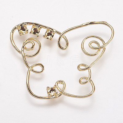Brass Connectoe Rhinestone Settings LS-KK-F731-55G-1