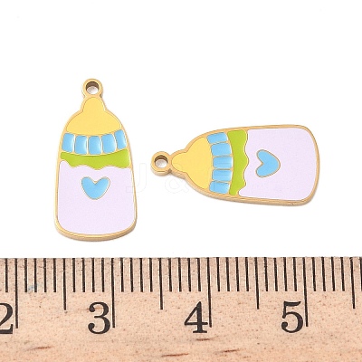 304 Stainless Steel Enamel Pendants STAS-G360-04G-03-1
