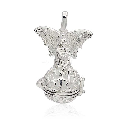 Silver Color Plated Brass Hollow Round Cage Pendants LS-KK-J250-17S-1