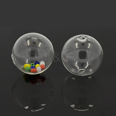 Handmade Blown Glass Globe Beads X-DH017J-1-40mm-1