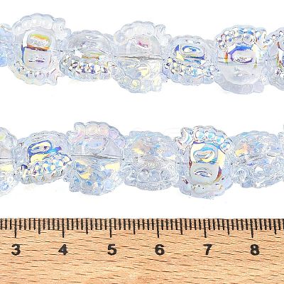 Electroplate Baking Paint Transparent Glass Beads Strands GL-CBA17FF-01G-1