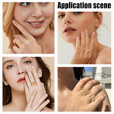 5Pcs 5 Styles Stainless Steel Adjustable Cuff Rings RJEW-AR0001-05-1