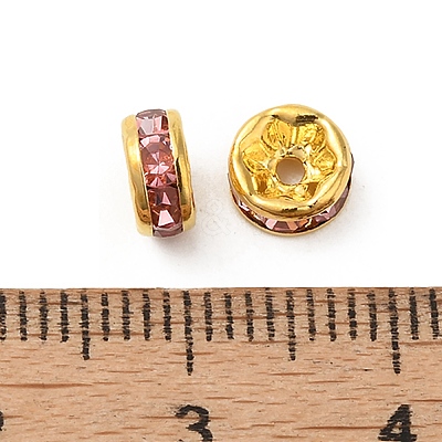 Brass Grade A Rhinestone Spacer Beads RSB036NF-07G-1