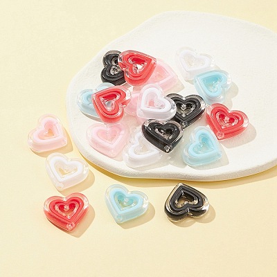 20Pcs 5 Colors Acrylic Beads SACR-FS0001-21-1