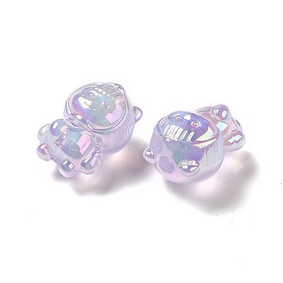 UV Plating Rainbow Iridescent Acrylic Beads PACR-M002-12B-1