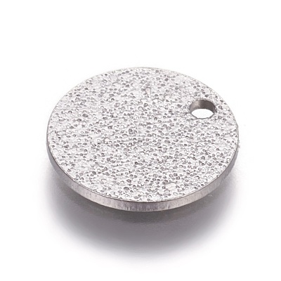 Tarnish Resistant 304 Stainless Steel Textured Pendants STAS-I098-01-10mm-P-1