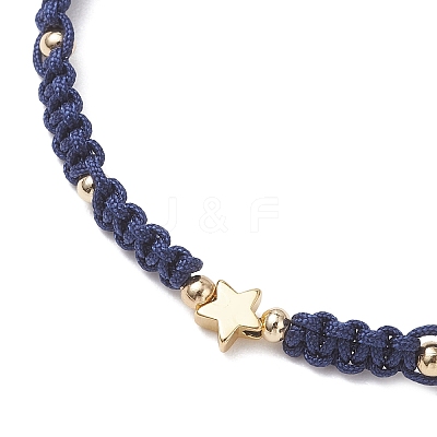3Pcs Brass Beads Braided Bead Bracelets for Women BJEW-JB13223-1