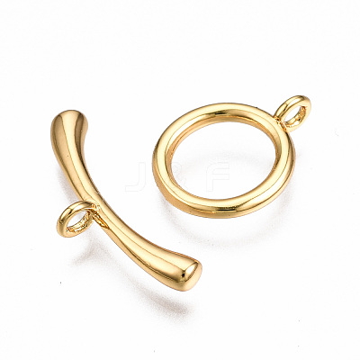 Brass Toggle Clasps KK-T063-99G-NF-1