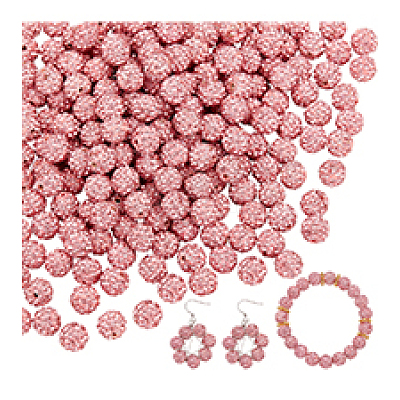 200Pcs Pave Disco Ball Beads RB-PH0001-41F-1