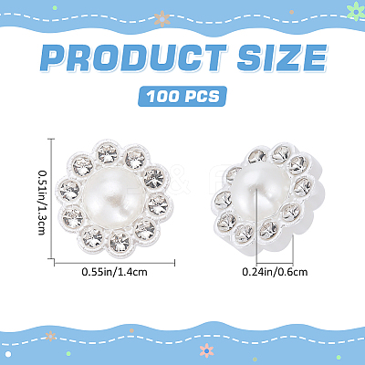100Pcs Resin Imitation Pearl Cabochons RESI-GF0001-11-1