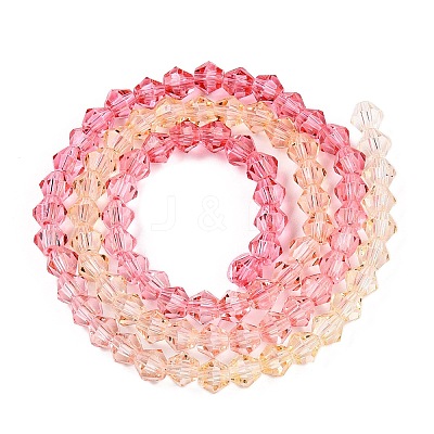 Gradient Color Baking Paint Glass Bead Strands DGLA-A039-T4mm-A02-1