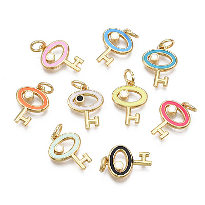 Brass Enamel Pendants KK-Q283-019-NR-1