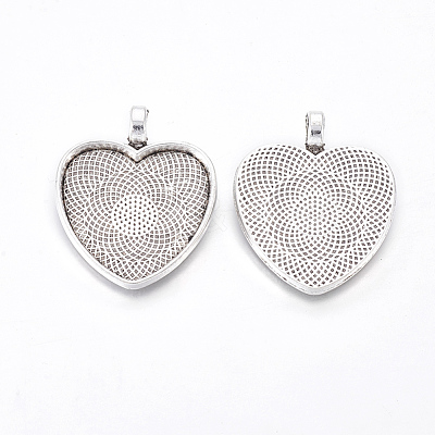 Alloy Pendant Cabochon Settings PALLOY-WH0023-01AS-1