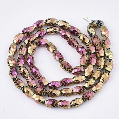 Electroplate Glass Beads Strands EGLA-T018-02-B02-1