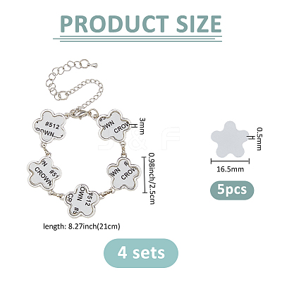 4 Sets Sublimation Blank Alloy Bracelet Making BJEW-FH0001-10B-1