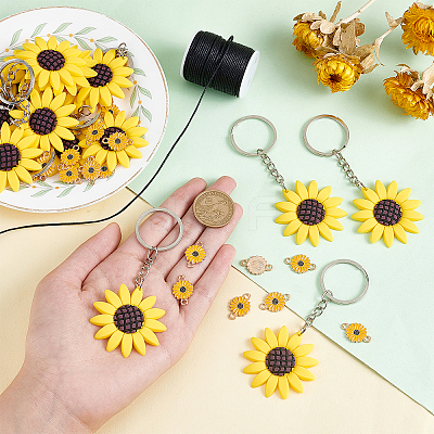 Zinc Alloy Enamel Connector Charms and Iron Resin Keychain DIY-PH0008-31-1