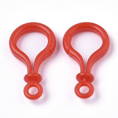 Opaque Solid Color Bulb Shaped Plastic Push Gate Snap Keychain Clasp Findings LS-KY-T021-01I-1