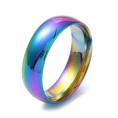 Ion Plating(IP) 304 Stainless Steel Flat Plain Band Rings STAS-I160-A-M-1