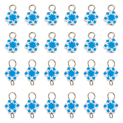 100Pcs 2 Style Christmas Handmade Polymer Clay Pendant and Connector Charms PALLOY-TAC0250-1