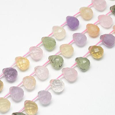 Natural Multi Color Quartz Beads Strands G-R435-15C-1