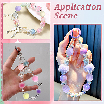 40Pcs Flocking Opaque Acrylic Beads OACR-PA0001-95-1