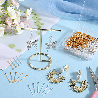 600Pcs 2 Colors Brass Eye Pin KK-SP0001-68A-1