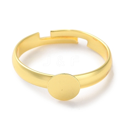Rack Plating Adjustable Brass Ring Findings KK-F090-08G-01-1