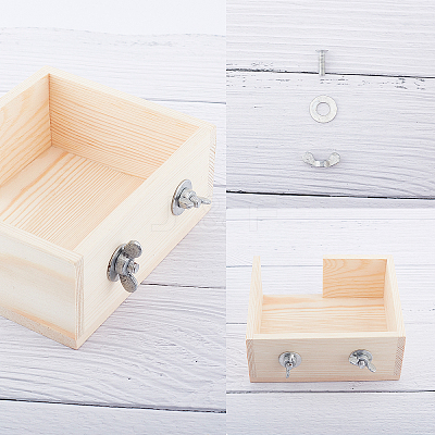 Unfinished Natural Wood Hamster Square Platform HJEW-WH0009-01-1