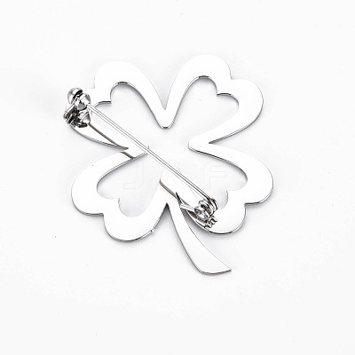 Open Clover Brooch JEWB-N007-011P-FF-1