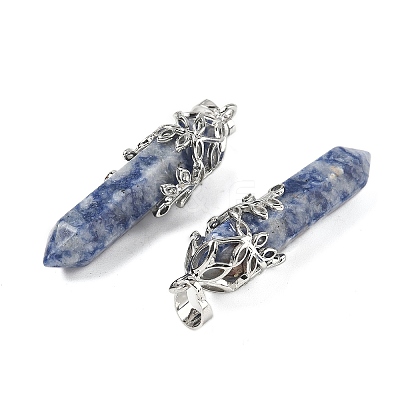 Natural Blue Spot Jasper Pendants G-M450-01P-11-1
