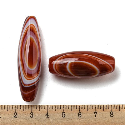 Natural Red Striped Agate/Banded Agate Beads Strands G-NH009-01-1