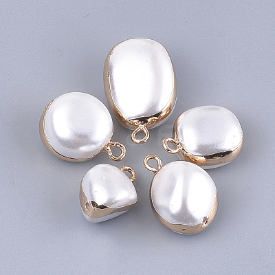 Electroplate Shell Pearl Pendants SSHEL-S263-14-1