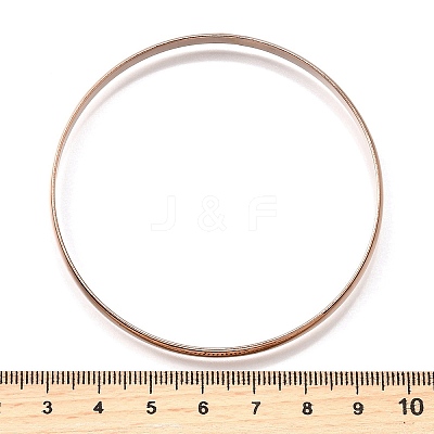 304 Stainless Steel Plain Bangles for Women BJEW-V004-02A-RG-1