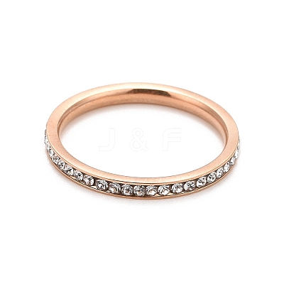 304 Stainless Steel Rhinestone Rings Set STAS-D178-02B-1