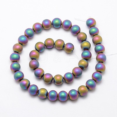 Electroplate Non-magnetic Synthetic Hematite Beads Strands G-R363-8mm-02-1