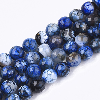 Natural Crackle Agate Beads Strands G-T119-01B-01-1