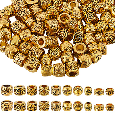 100Pcs 10 Styles Alloy European Beads FIND-SP0003-95-1
