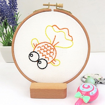 DIY Cartoon Animal Embroidery Sets DIY-G037-01B-1