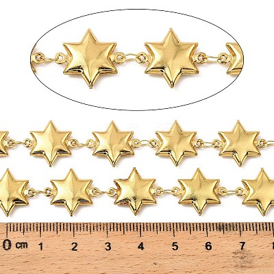 304 Stainless Steel Star Link Chains CHS-G042-03G-02-1