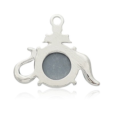 Tableware/Teapot Platinum Plated Alloy Resin Pendants PALLOY-J610B-01P-1