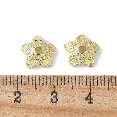 Flower Brass Bead Caps KK-F892-34G-04-1