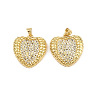 Brass Micro Pave Cubic Zirconia Pendants KK-C132-03F-G-1