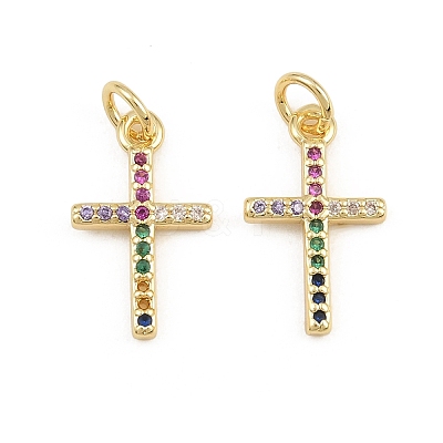 Brass Micro Pave Cubic Zirconia Pendants CU-CBADC6C-11G-01-1